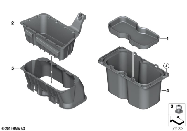 2010 BMW 535i Storage Tray, Luggage-Compartment Floor Diagram