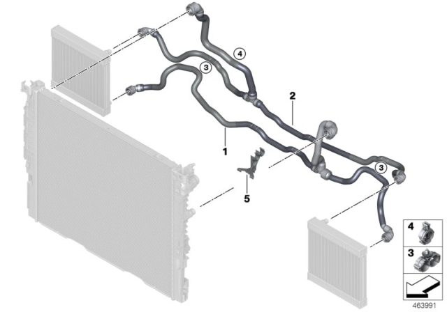 2019 BMW M850i xDrive Cooling System - Displaced Radiator Diagram 2