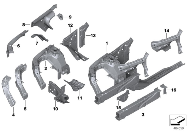 2020 BMW X4 M Wheelhouse / Engine Support Diagram