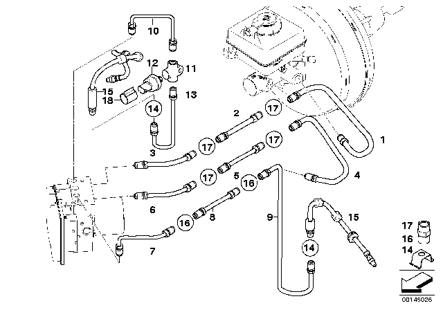 2005 BMW 645Ci Brake Hose Front Diagram for 34326767390