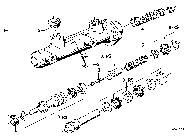 1981 BMW 733i Brake Master Cylinder Diagram