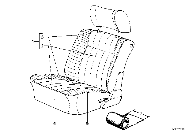 1995 BMW 525i Running Meter, Cloth Diagram