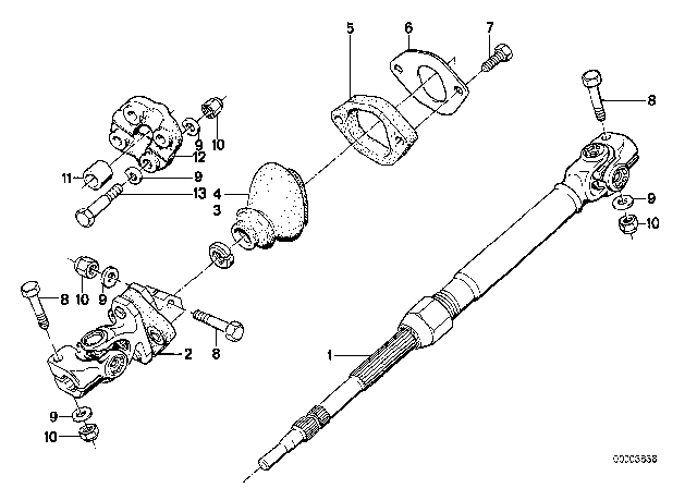 1988 BMW 325i Steering Column - Lower Joint Assy Diagram 2