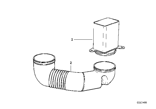 1994 BMW 750iL Air Channel Diagram for 12311747032