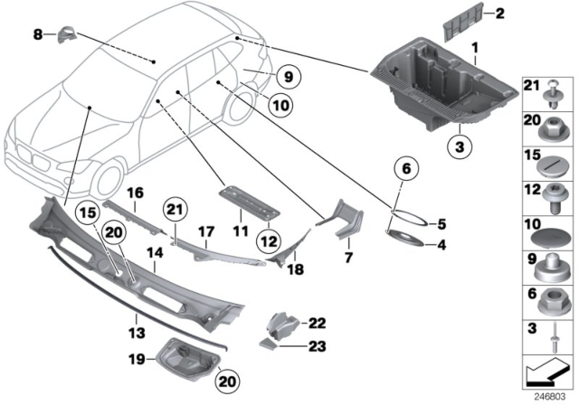 2013 BMW X1 Right Apron Cover Diagram for 51712991898