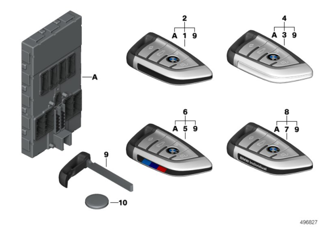 2020 BMW X3 RADIO REMOTE CONTROL 'M SPOR Diagram for 66125A06BF2