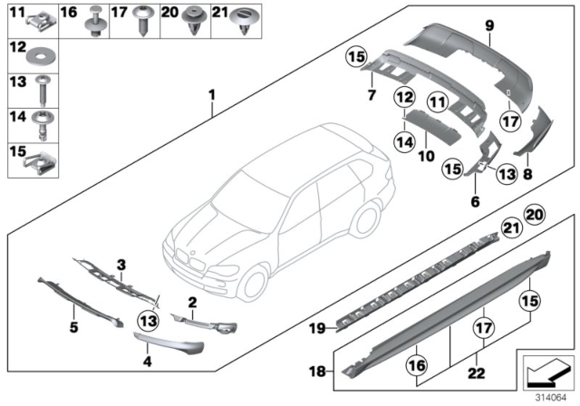 2009 BMW X5 Carrier, Middle Rear Diagram for 51120413812