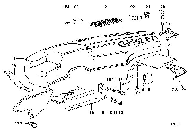 1979 BMW 633CSi Cover Diagram for 51451869681