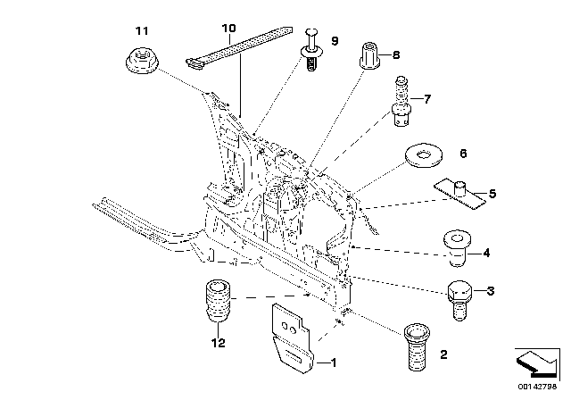 2008 BMW 650i Repair Elements For Front End Diagram