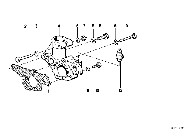 1984 BMW 318i Oil Pressure Switch Diagram for 12611277642