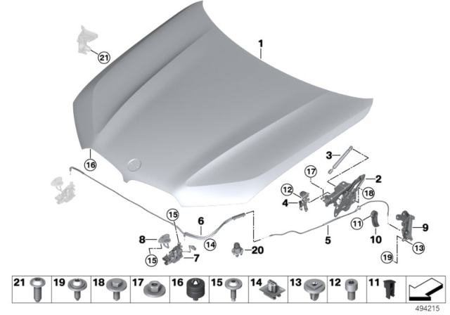 2020 BMW X7 HOOD Diagram for 41007933467