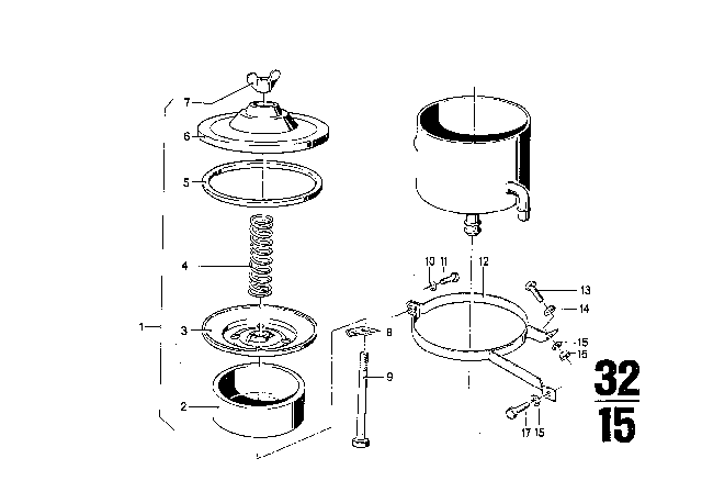 1974 BMW Bavaria Gasket Ring Diagram for 32411105165