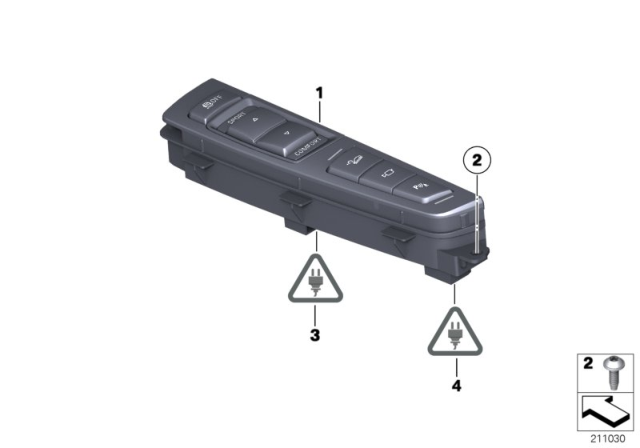 2015 BMW 650i Operating Unit, Centre Console Diagram