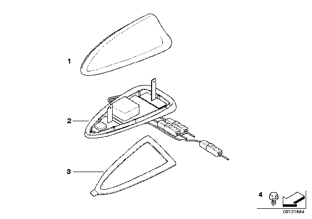 2003 BMW 760Li Single Parts For Telephone Roof Antenna Diagram 2