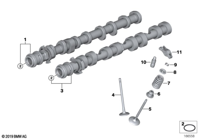 2011 BMW X5 Valve Timing Gear - Camshaft / Valves Diagram