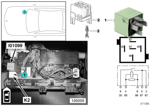 2002 BMW X5 Relay, Fanfare Diagram