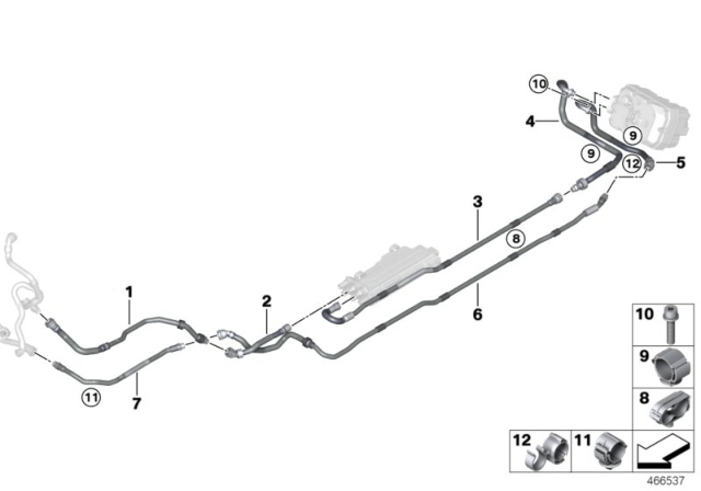 2018 BMW 330e Cooling System - Water Hoses Diagram