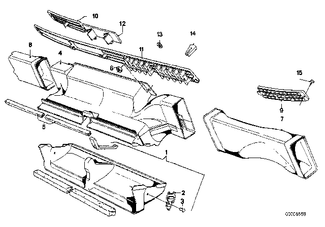 1981 BMW 320i Outflow Nozzles / Covers Diagram