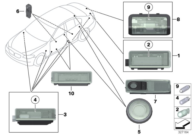 2010 BMW 535i Various Lamps Diagram 2