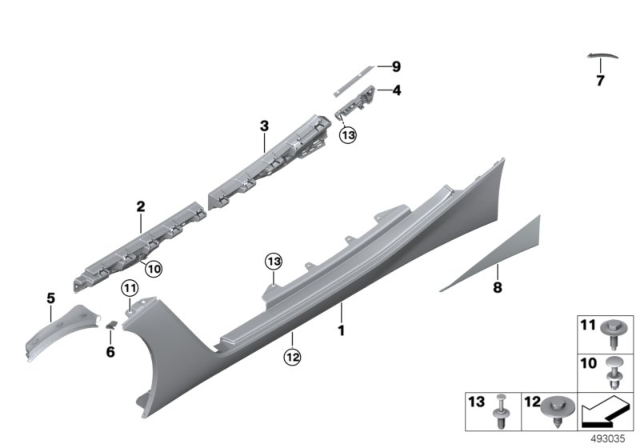 2020 BMW Z4 SILL TRIM PANEL, PRIMED LEFT Diagram for 51779463797