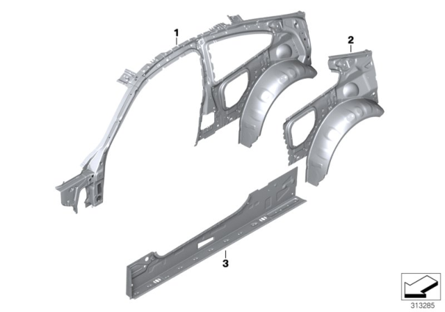 2019 BMW M4 Side Frame Diagram 2