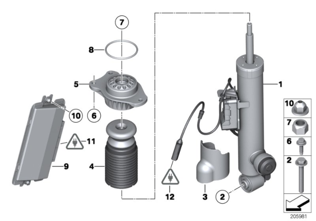 2013 BMW 550i GT xDrive Spring Strut, Rear Diagram