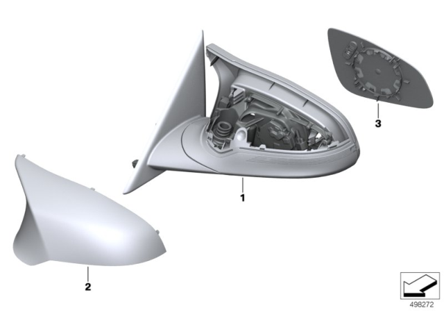 2018 BMW M2 Mirror Glass, Convex, Heated, Right Diagram for 51168059580