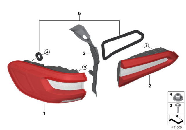 2020 BMW X5 TAIL LIGHT "LED" RIGHT SID Diagram for 63219448072