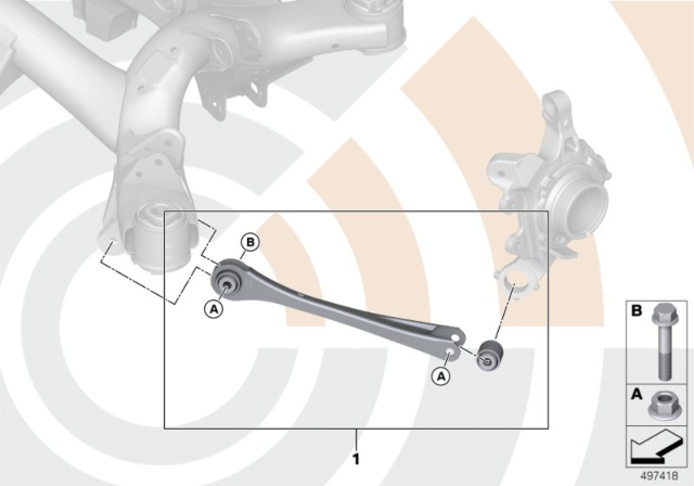 2014 BMW 328i Repair Kit, Trailing Arm Diagram