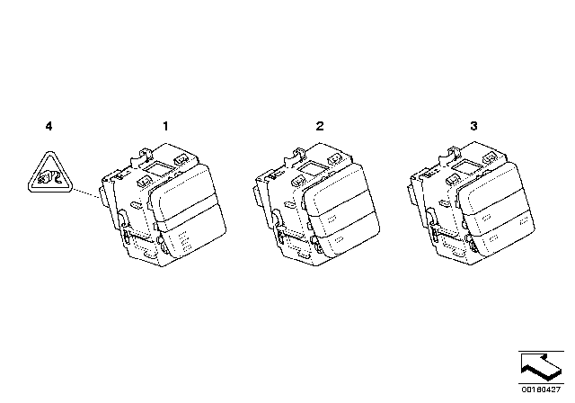 2007 BMW M5 Switch Cluster, Centre Console Diagram 1