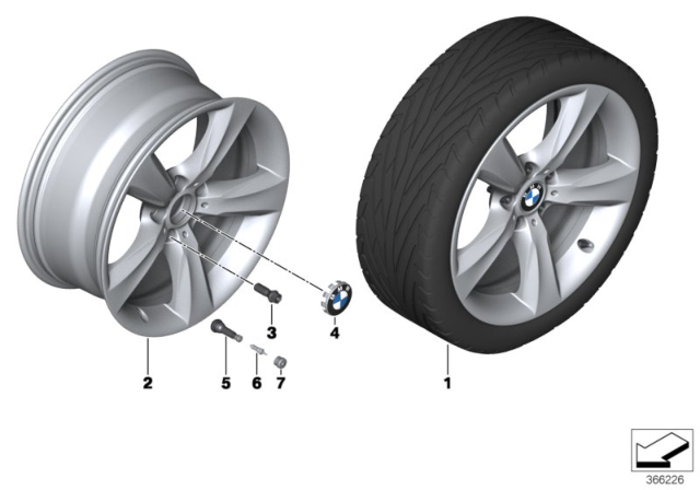 2016 BMW X4 BMW LA Wheel, Double Spoke Diagram 2