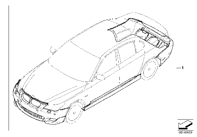 2009 BMW 535i xDrive Retrofit, M Aerodynamic Kit Diagram