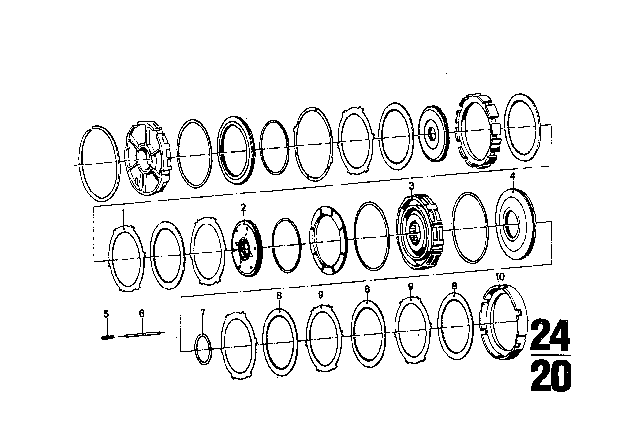 1970 BMW 2800CS Drive Clutch (ZF 3HP20) Diagram 4