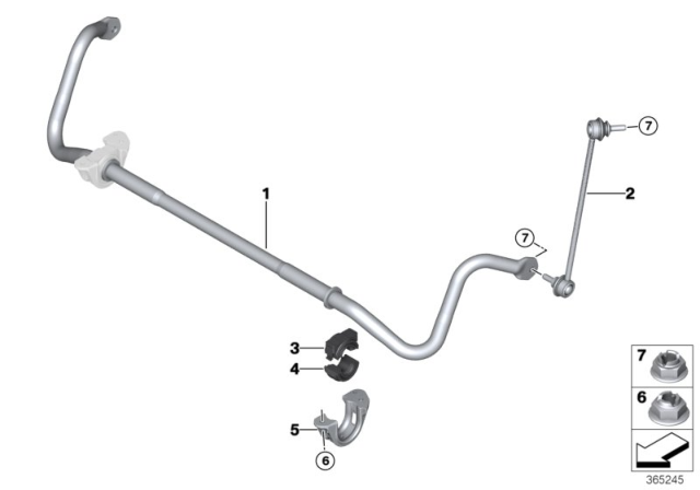 2019 BMW M2 Stabilizer, Front Diagram for 31352284762