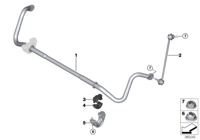 2015 BMW M4 Stabilizer, Front Diagram