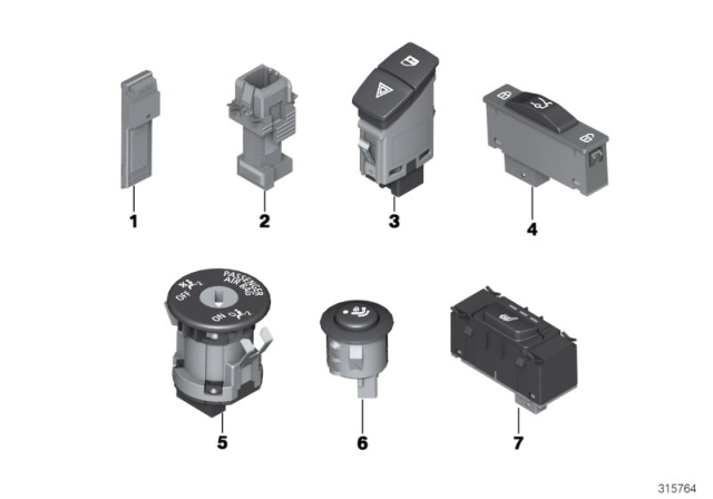 2016 BMW 320i Various Switches Diagram