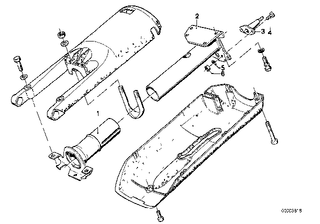 1986 BMW 735i Steering Column - Column Tube / Attaching Parts Diagram