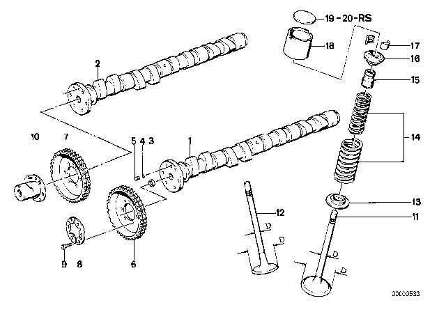 1990 BMW M3 Exhaust Valve Diagram for 11341309487