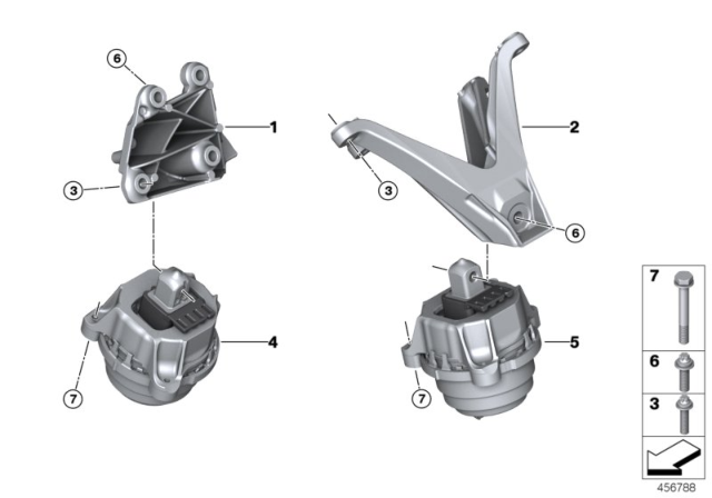 2016 BMW 750i xDrive Engine Suspension Diagram