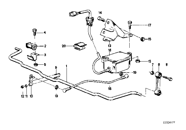 1980 BMW 733i Stabilizer Link Diagram for 33551126932