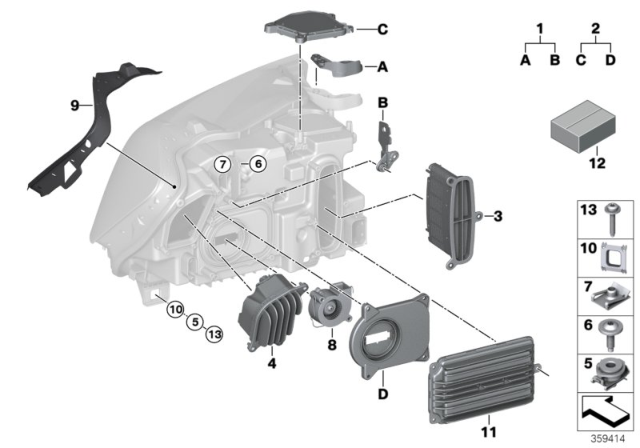 2015 BMW X4 Single Parts, Headlight Diagram