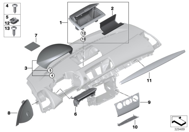 2013 BMW 128i Trim, Instrument.Panel, Aluminium., Glaciersilber Diagram for 51458037457