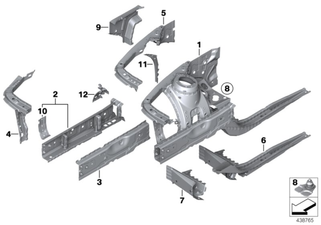 2015 BMW 228i Wheelhouse / Engine Support Diagram