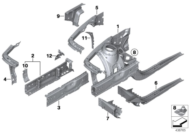 2020 BMW 440i Wheelhouse / Engine Support Diagram