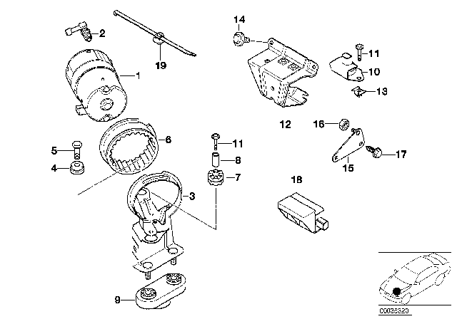 2000 BMW 328Ci Bracket For Compressor Diagram for 34511164461