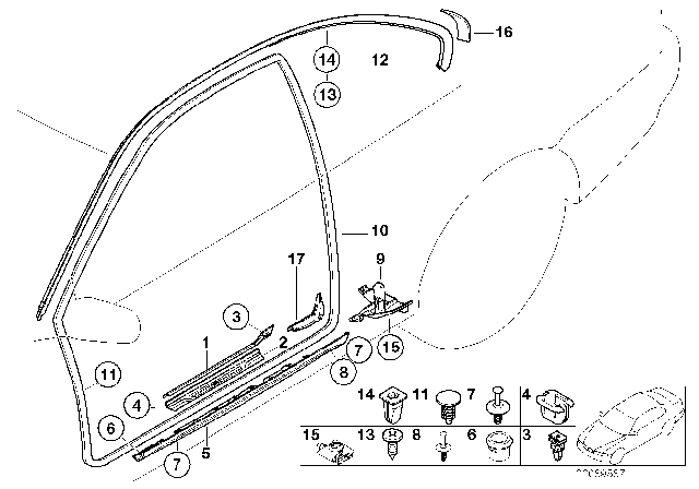 2001 BMW 325Ci Mucket / Trim, Entrance Diagram