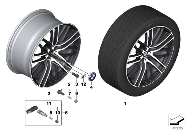 2019 BMW 740e xDrive BMW LA Wheel, M Double Spoke Diagram