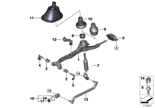 2018 BMW 430i Gearshift, Mechanical Transmission Diagram