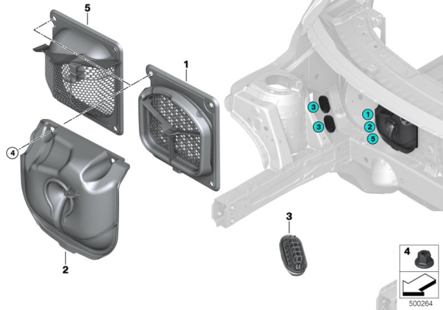 2020 BMW M235i xDrive Gran Coupe Outside Air Duct With Water Separator Diagram