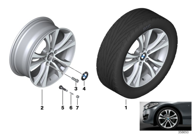 2015 BMW M235i xDrive BMW LA Wheel, Double Spoke Diagram 3